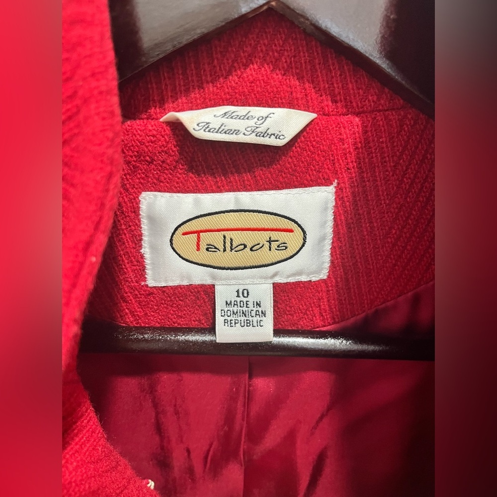Talbots Mockneck Red Toggle Jacket Patch Pocket W… - image 13